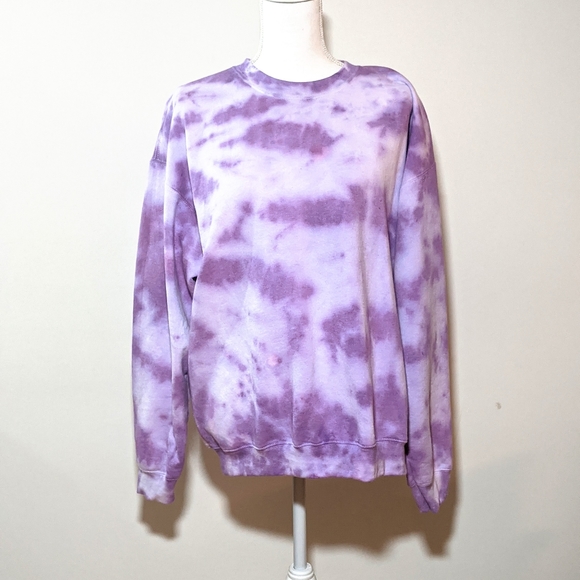 Tops - Purple Tie Dye Crewneck Sweatshirt